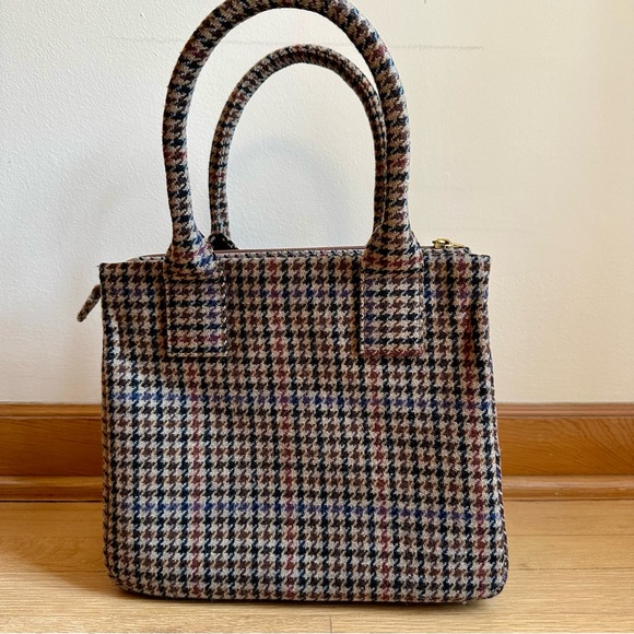 J.Crew - Houndstooth Wool-Blend Top Handle Satchel Bag - Picture 2 of 9